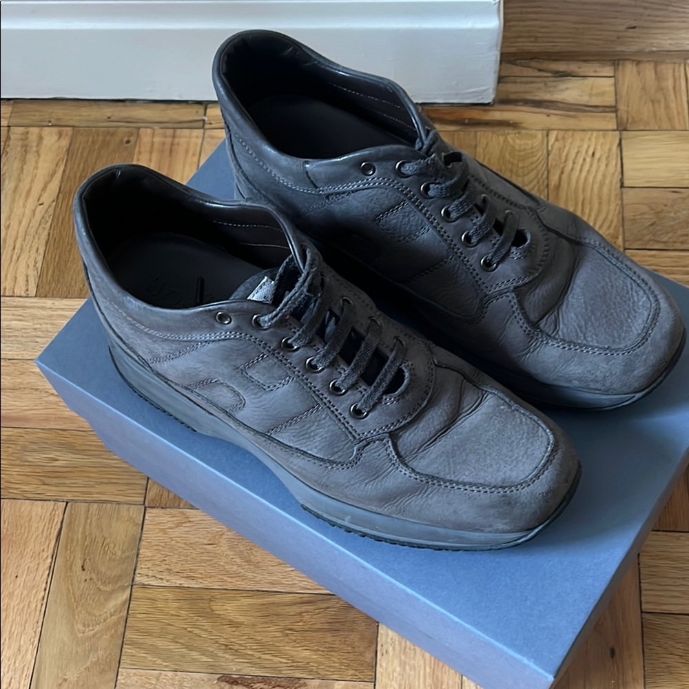 Hogan Charcoal Leather Sneakers